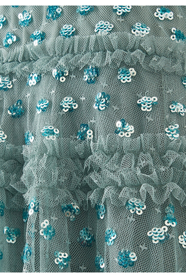 Çocuklar için Işıltılı Vivyan Elbise - 3