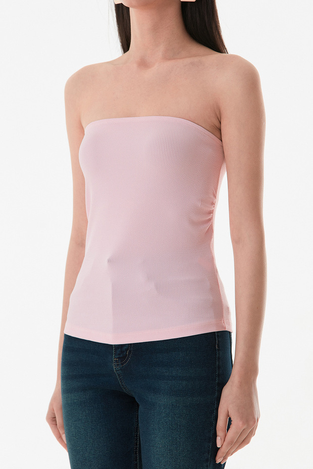 Basic Yanları Drapeli Straplez Büstiyer - 5