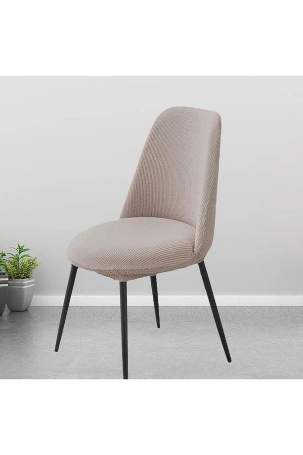 Oval sandalye kılıfı, sandalye örtüsü kare desen tekli - 1