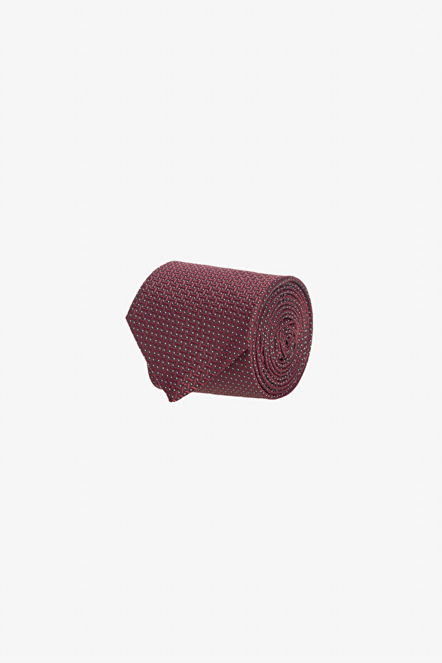 Men's Claret Red Patterned Tie