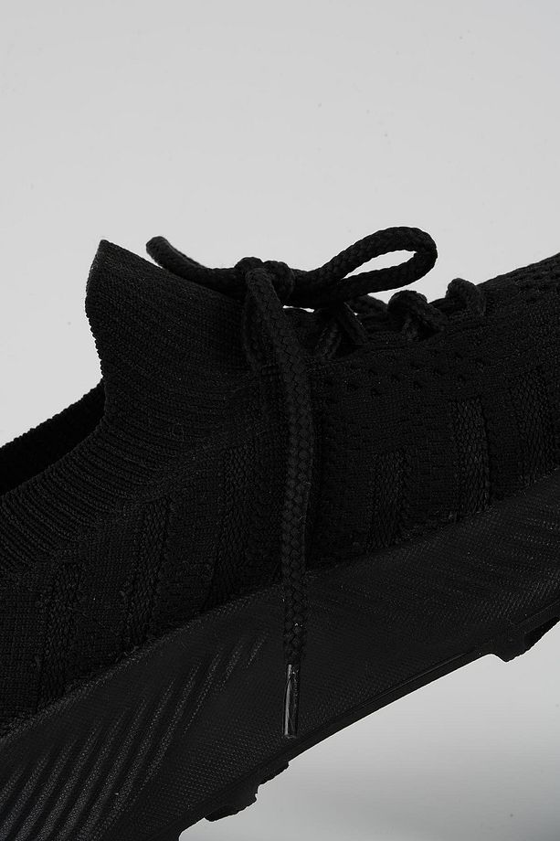 Kadın Siyah Bağcıklı Triko Sneaker Byndsnkk40 - 9