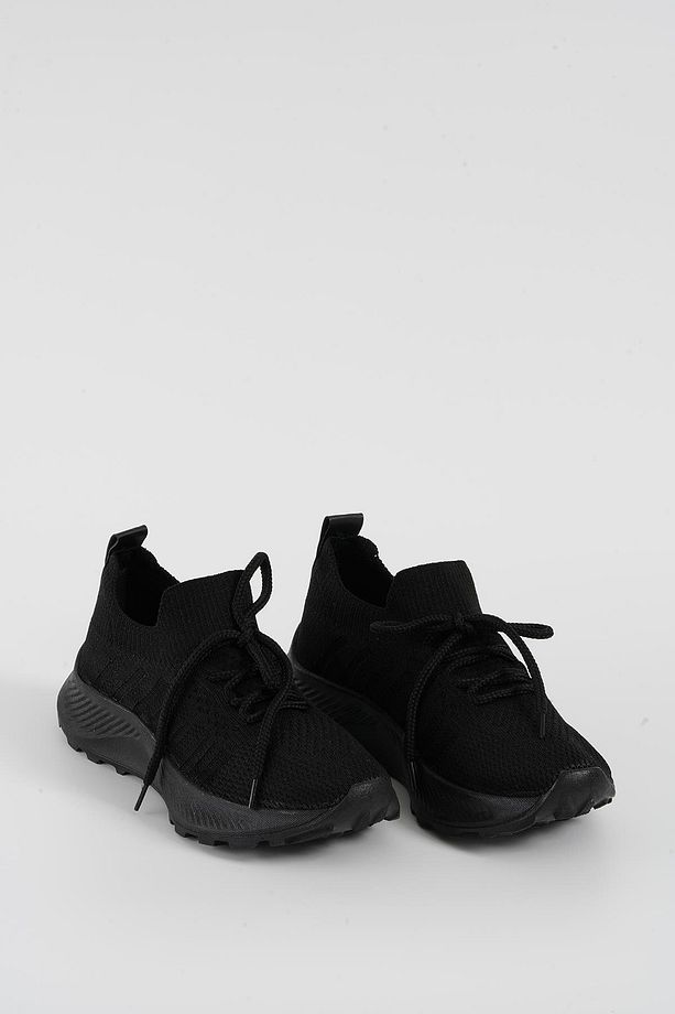 Kadın Siyah Bağcıklı Triko Sneaker Byndsnkk40 - 7