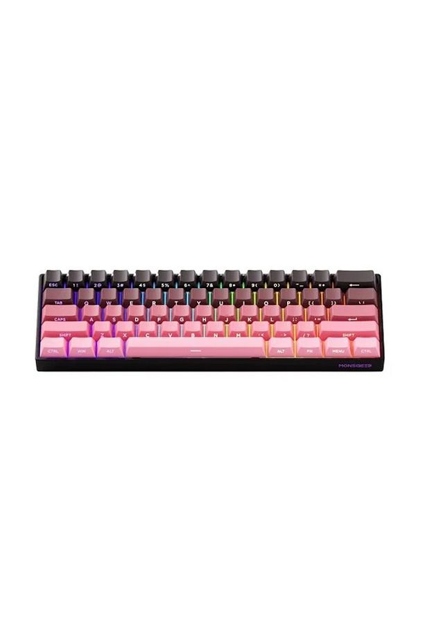 MONSGEEK FUN60 Max Shine-Through Black-Pink Gradient HE Manyetik ARGB Kablosuz Mekanik Klavye - 2