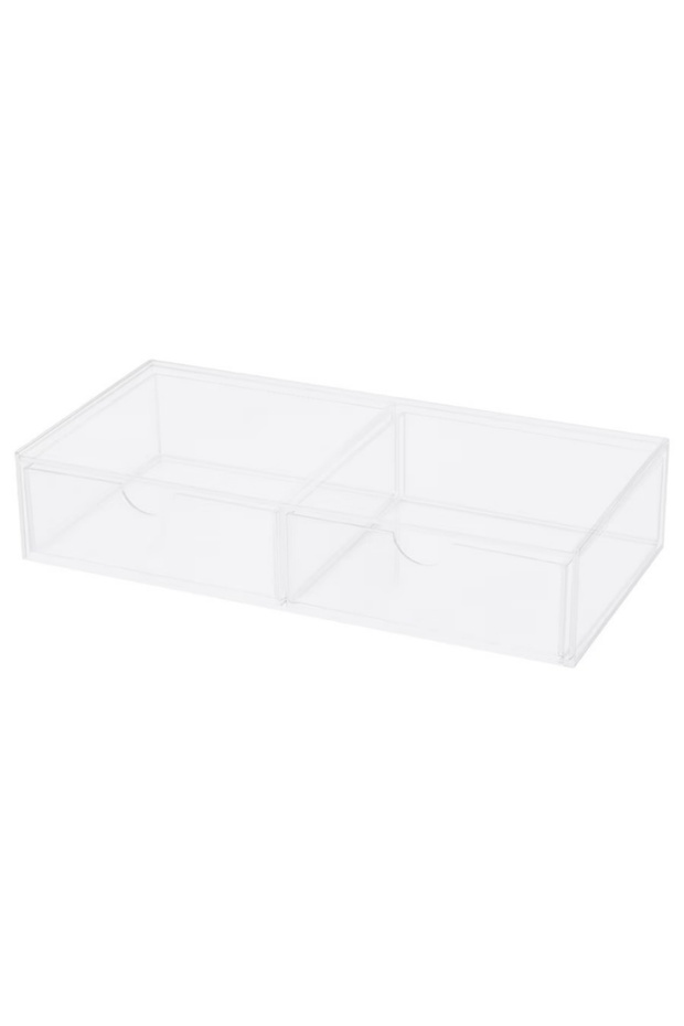 MOJAN Make-up Storage with 2 Drawers, 25x12 cm – Transparent Acrylic Organizer