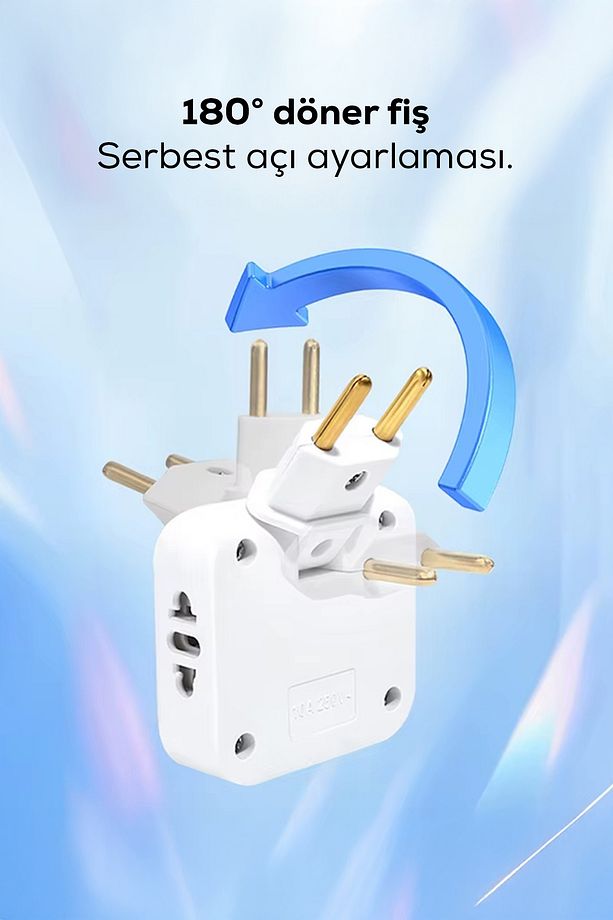 Katlanabilir 3 Girişli Çoklu Priz Adaptörü - 4