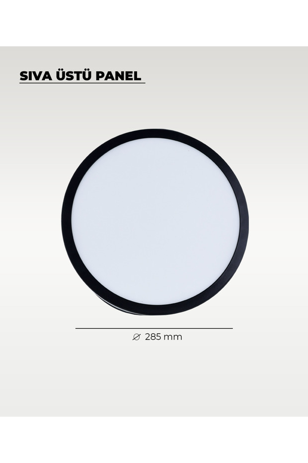 24W Siyah Sıva Üstü Yuvarlak Led Panel 3200K Sarı Işık - 2