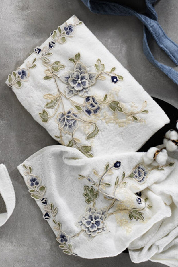 Azur Bambu Dantelli Aile Bornoz Seti - 2