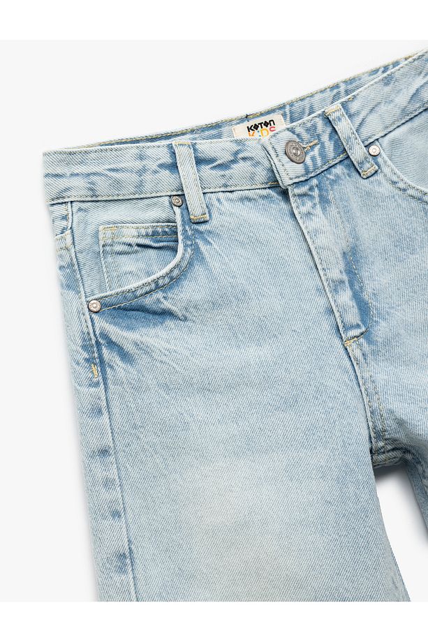 Pamuklu Regular Fit Denim Kapri Şort - 3