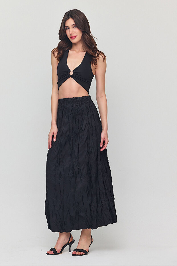 Fusta lungă șifonată - 6