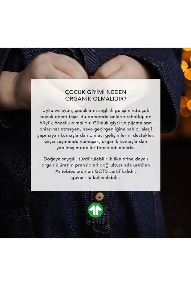 Organik Mavi Batik Desenli Alttan Çıtçıtlı Erkek Bebek Salopet - 3