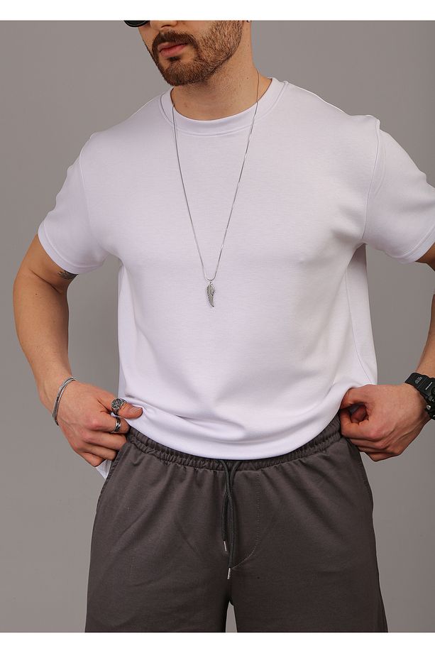 Unisex Penye Regular %100 Organik Pamuk Cepli Yazlık Şort - 7