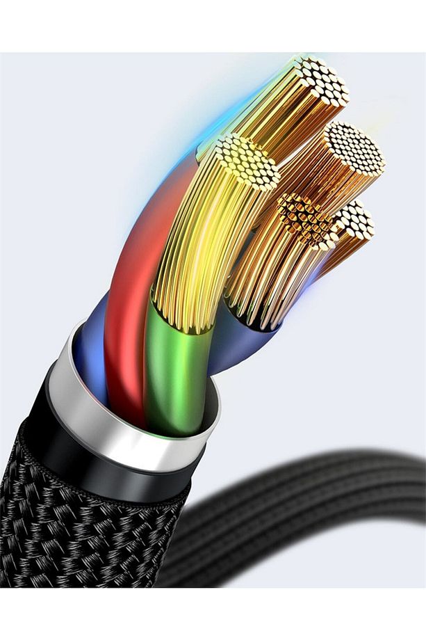 Type-c Usb Süper Hızlı Şarj Kablosu Hasır Örgü Tasarım Dayanıklı 1 Metre Uzun Kablo 5a 40 Watt - 5