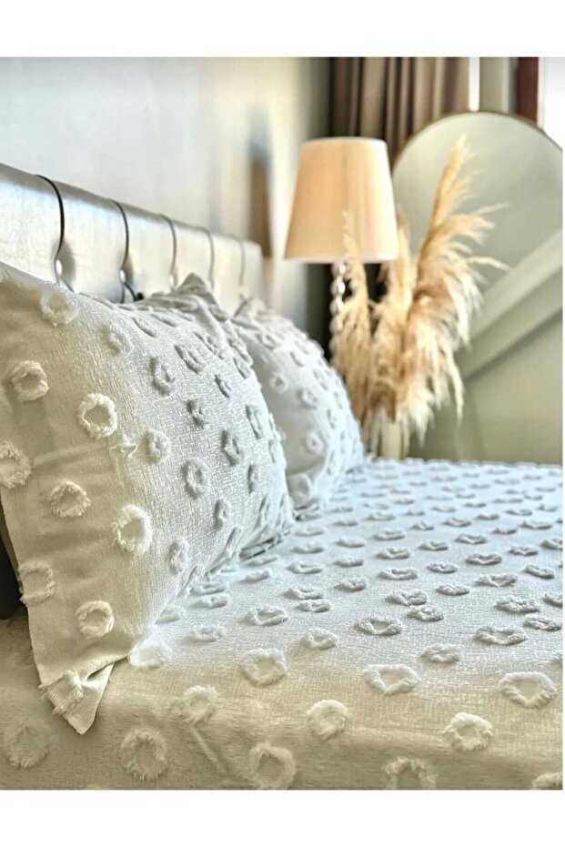 مفرش سرير مزدوج منقوش من 3 قطع - 2