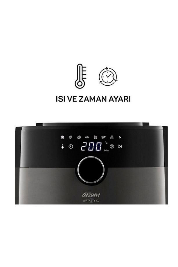 Airfryer Xl Yağsız Sıcak Hava Fritözü 1750 W 6 Lt 8 Programlı Dijital Ekran, Rose - 4