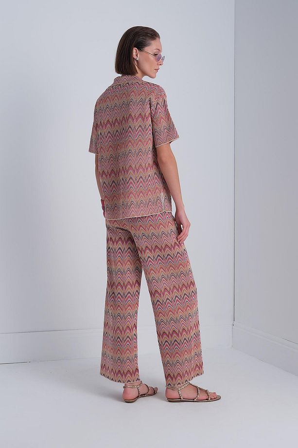 Zikzak Desen Bol Paça Multi Pantolon - 6