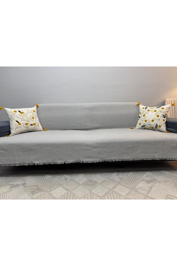 Modern Çok Amaçlı Pike & Koltuk Örtüsü - Gri - 1