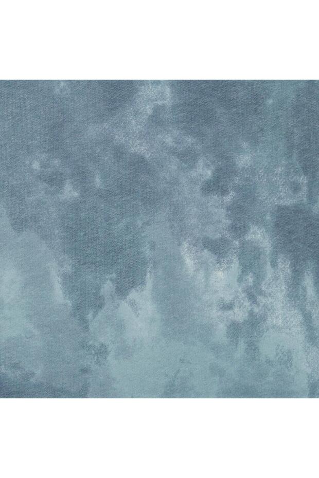 Organik Mavi Batik Desenli Alttan Çıtçıtlı Erkek Bebek Salopet - 2