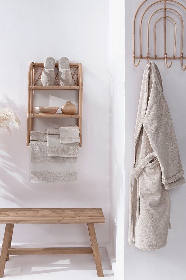Essentials 3'lü Banyo Seti | Terlik (42-44) - Bej - 1