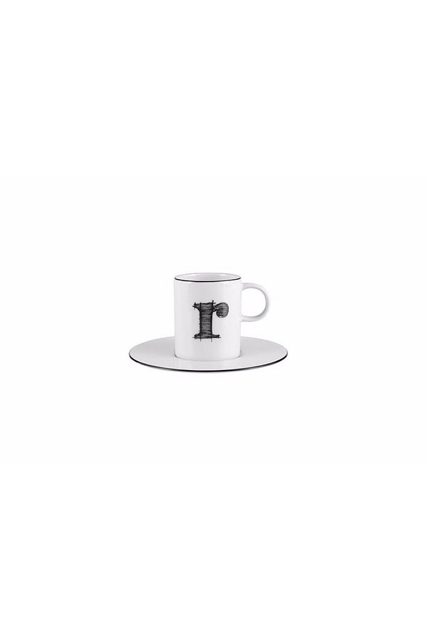 Harf (R) Tabaklı Kahve Fincanı 85cc - 1