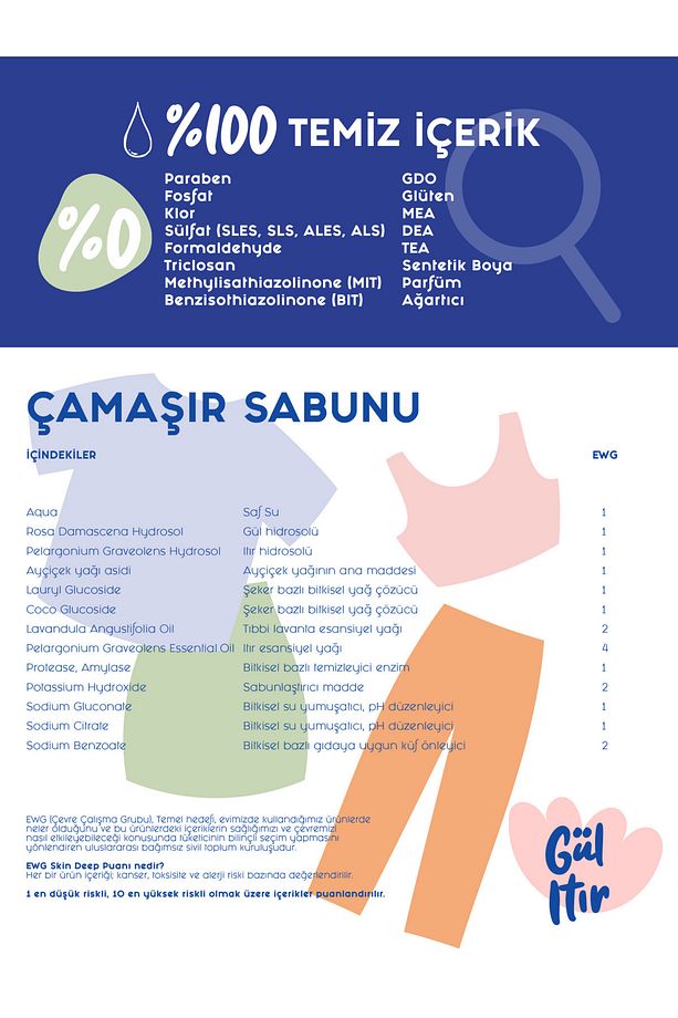 Doğal Çamaşır Deterjanı Gül Itır Kokulu %100 Bitkisel Deterjan Ekonomik 24 Yıkama 600ml - 3
