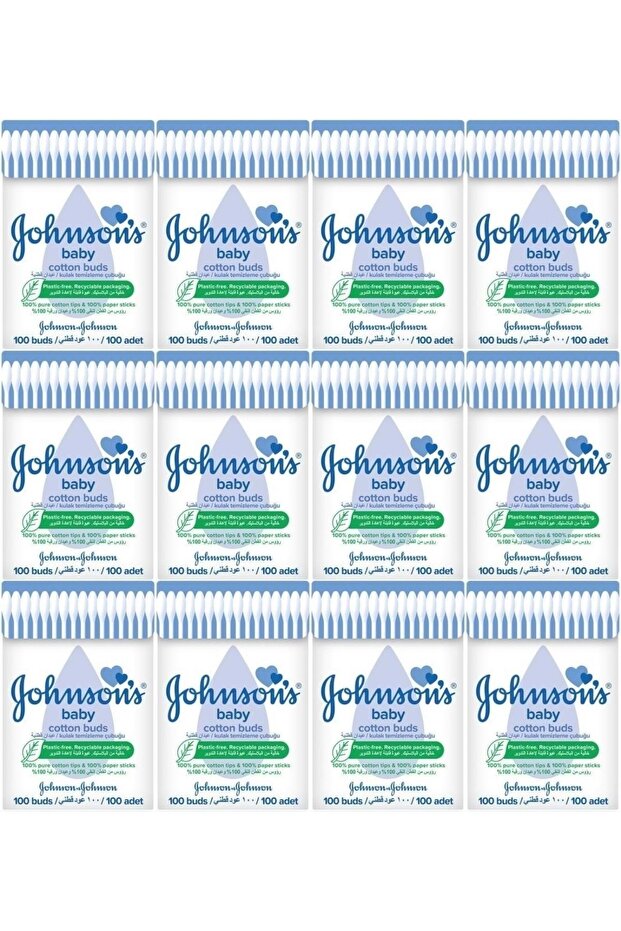 Johnsons Baby Ear Cleaning Swabs 100 Pieces (Set of 12)