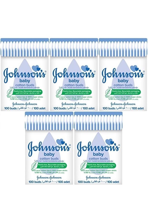 Johnsons Baby Ear Cleaning Swabs 100 Pieces (Set of 5)