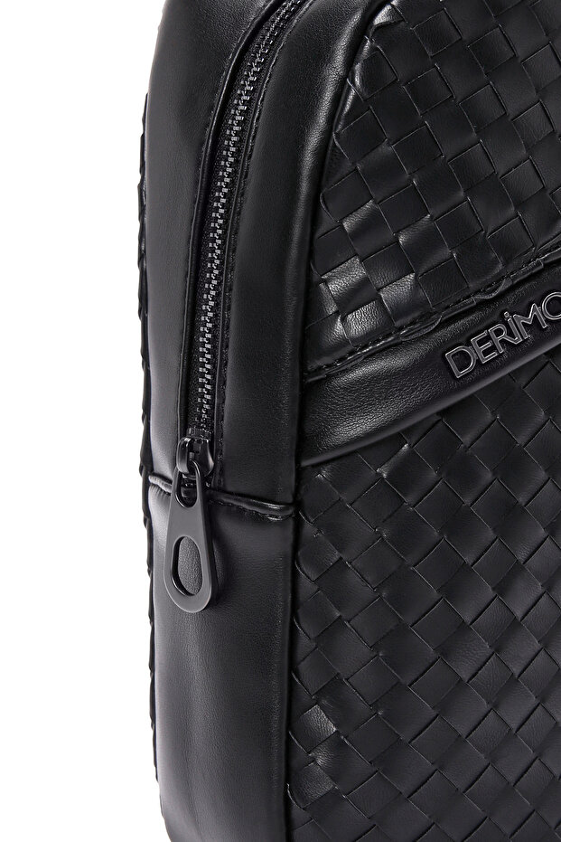 Erkek Siyah Örgü Çapraz Çanta 23wbd310829 - 7