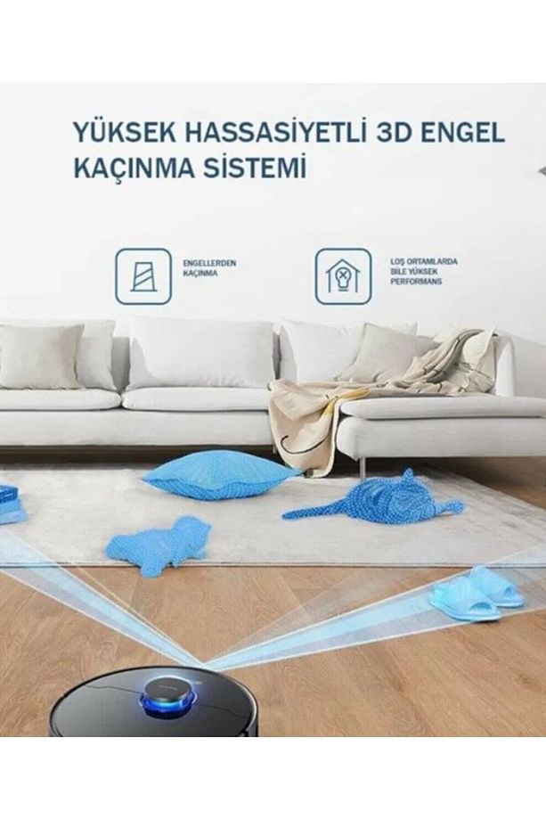 4000Pa Güçlü Emiş ve Lidar Navigasyon Sesle Kontrol Özelliği Akıllı Temizlik-L10Pro Yüksek Kalite - 4