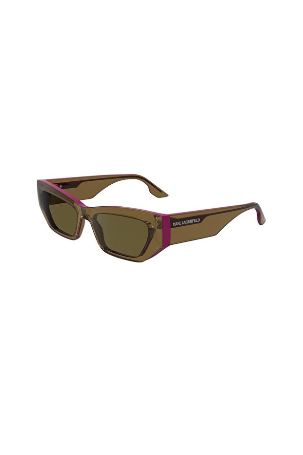 Kl 6160S 210 54 Unisex Rectangular Transparent Brown Bone Sunglasses