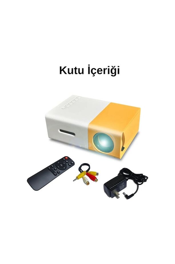YG300 Mini 720P Android Wireless Bluetooth Destekli Portatif Projeksiyon Cihazı Sarı - 8