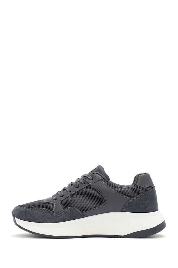 Zero Erkek Gri Kalın Tabanlı Bağcıklı Kumaş Sneaker 24wfd691214 - 2