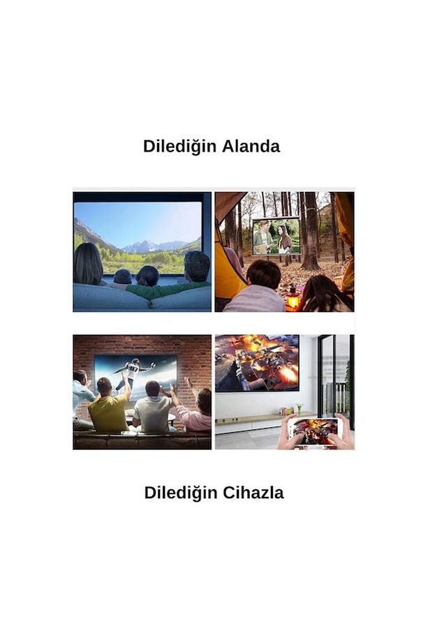 YG300 Mini 720P Android Wireless Bluetooth Destekli Portatif Projeksiyon Cihazı Sarı - 6