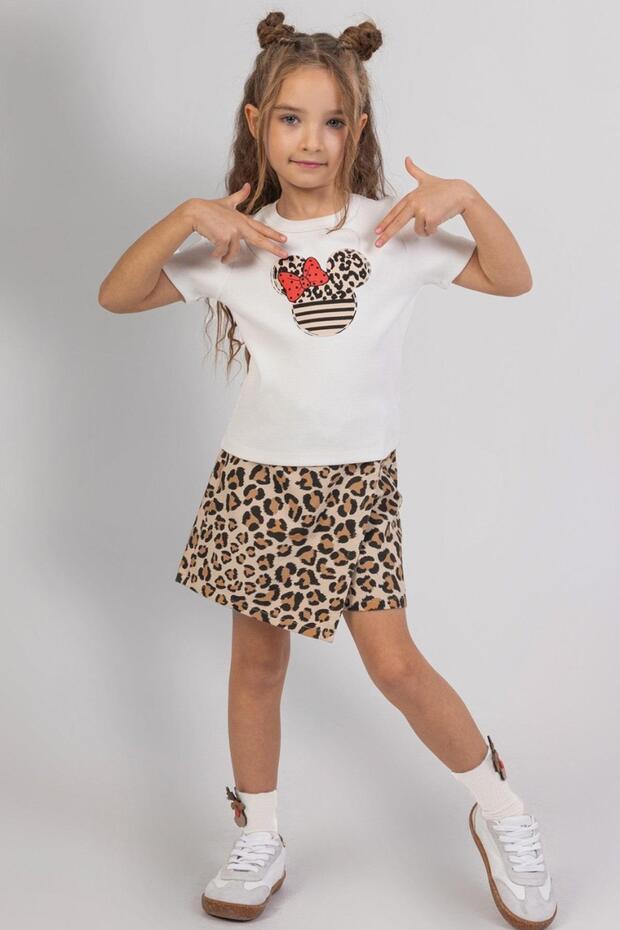 Mojo girl child 4-9 years leopard print body 0607 ecru