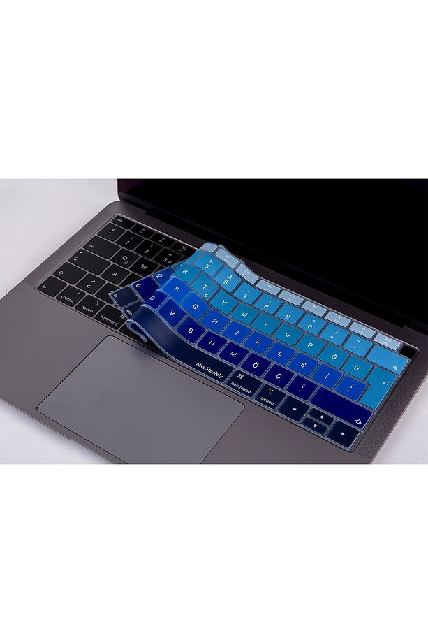 Macbook Air 13inç Klavye Koruyucu Touchıd'li (TÜRKÇE Q) A1932 Modeli Ile Uyumlu Ombre (2018-2019) - 1