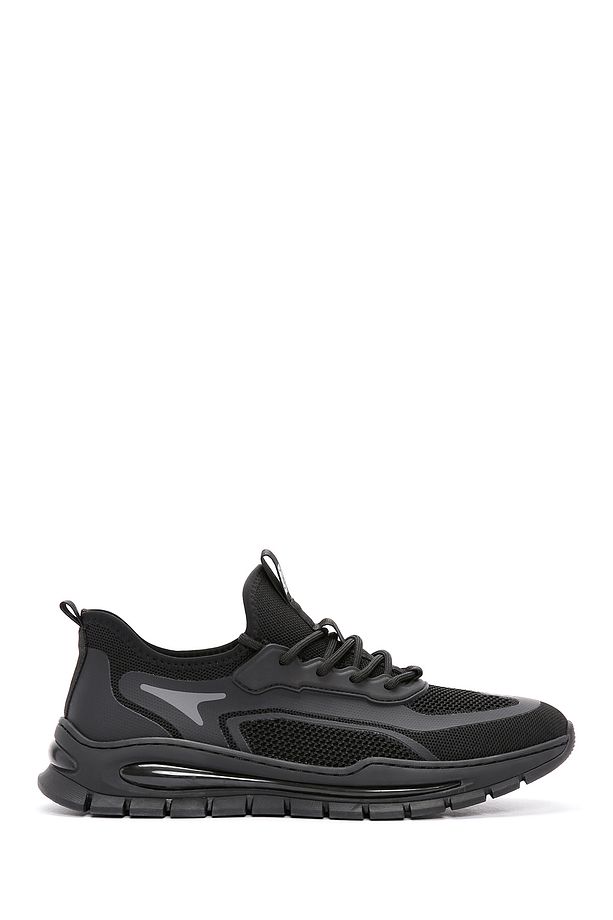Zero Erkek Siyah Bağcıklı Kumaş Sneaker 25sfd69156f - 2