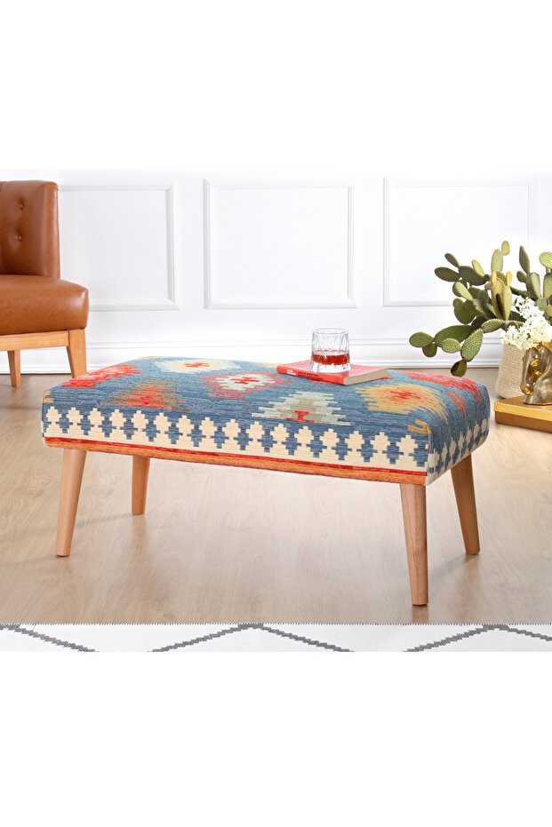 Beshir Kilim Bench Puf Mavi - 2