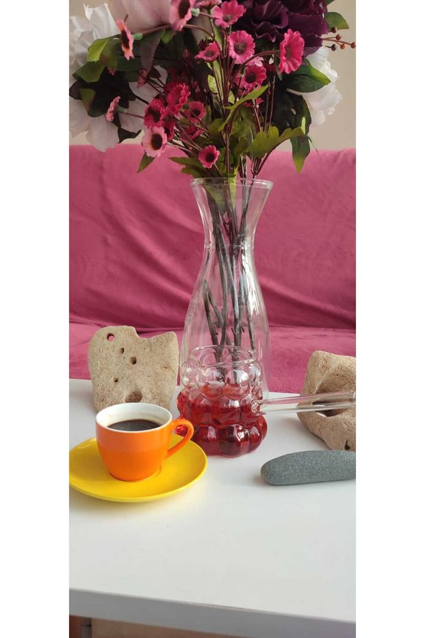 Heat Resistant 400Cc Glass Coffee Pot 7cm Mouth 9cm Height 17cm Length