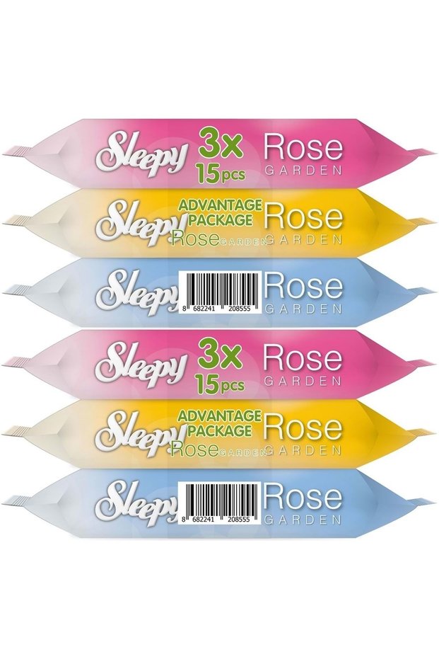 Wet Towel Pocket Wipes 15 Sheets (Set of 6) Travel Pk Rose/Garden (2Pk*3) 90 Sheets