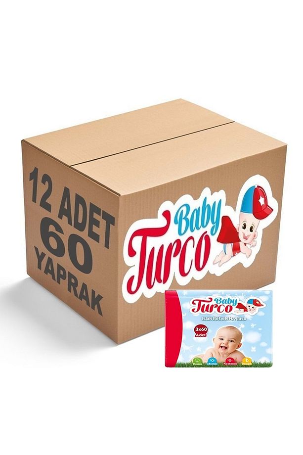Islak Havlu Mendil Klasik (12 Lİ SET) 60 Yaprak Plastik Kapaklı (4PK*3) - 1