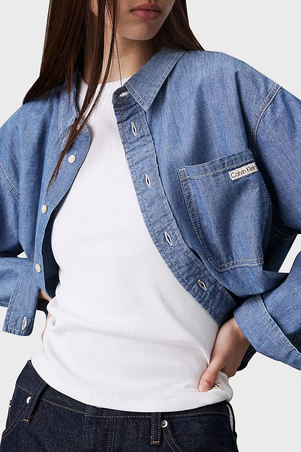 Pamuklu Relaxed Fit Tek Cepli Kısa Gömlek J20J2250111A4 GÖMLEK J20J225011 1A4 - 4