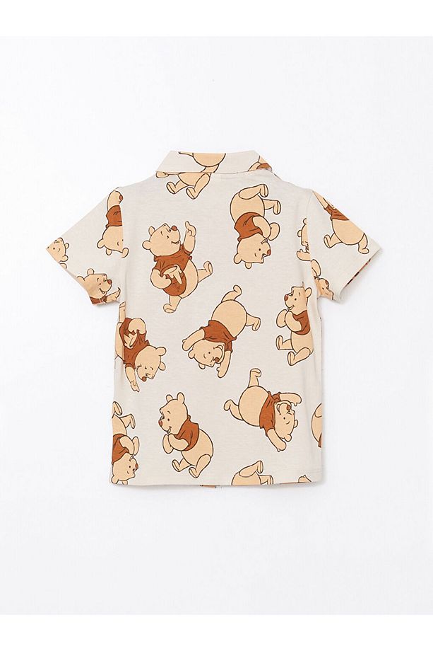 Winnie the Pooh Baskılı Erkek Bebek Şortlu Pijama Takımı - 4