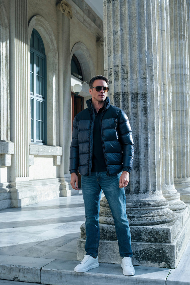 Basic Şişme Mont - Omuz Patch Detaylı-lacivert - 2