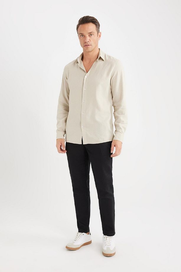 Yazlık Jogger Keten Düz Paça Pantolon D7542AX25SP - 4