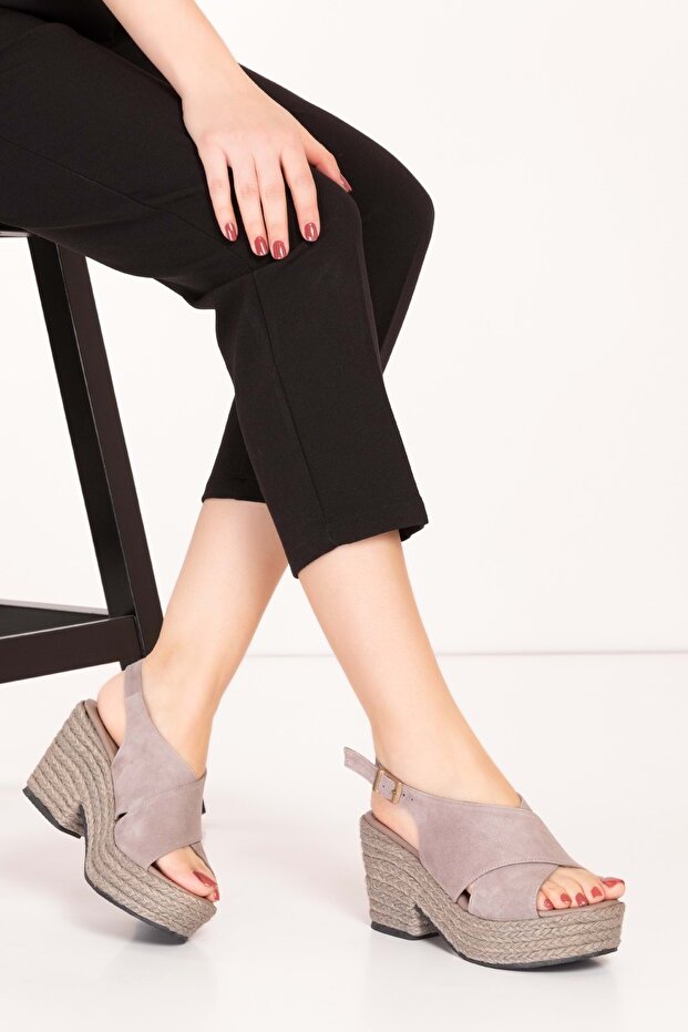 Women's Genuine Leather Wedge Heel Platform Sandals Ell.7004