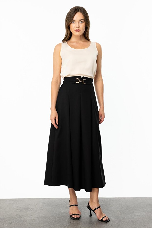 Maxi Boy Kalın Pileli Etek - 2