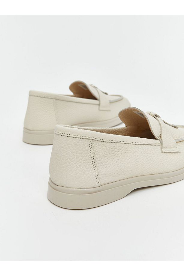 LCW STEPS Bej Deri Görünümlü Kadın Loafer Ayakkabı - 6