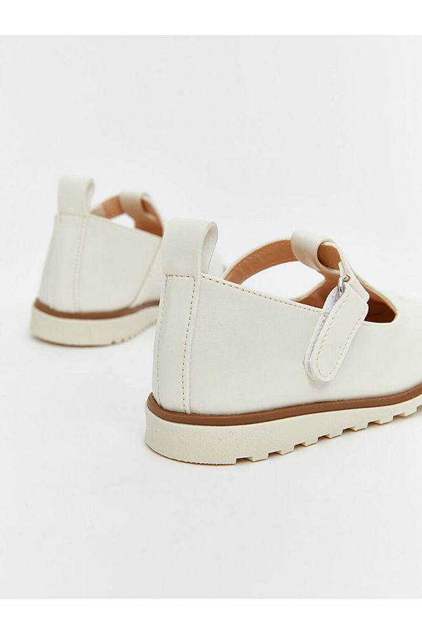 LCW STEPS Bej Deri Görünümlü Kız Bebek Babet - 5