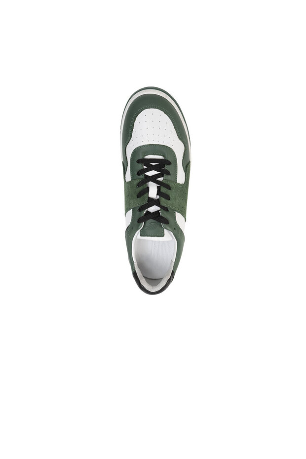 Erkek Yeşil Beyaz Hakiki Deri Sneaker Ayakkabı 3K1SA75174 - 3