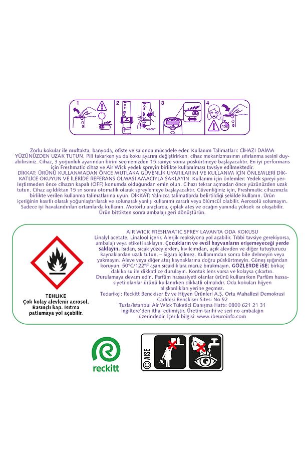 Oda Kokusu Freshmatic Makine Yedek Spreyi 250 Ml X 6, Temizliğin Esintisi, Bahar Çiçekleri, Lavanta - 6