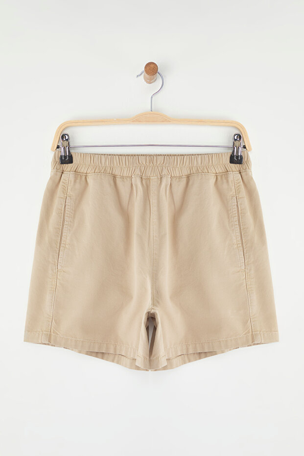 Camel Yüksek Bel Lastikli City Boy Denim Şort TWOSS25SR00158 - 6